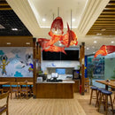 GobekUsa Bamboo Fish Pendant Light: Chinese Style Chandelier for Modern Living Room Decor