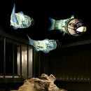 GobekUsa Bamboo Fish Pendant Light: Chinese Style Chandelier for Modern Living Room Decor