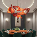GobekUsa Bamboo Fish Pendant Light: Chinese Style Chandelier for Modern Living Room Decor