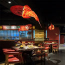 GobekUsa Bamboo Fish Pendant Light: Chinese Style Chandelier for Modern Living Room Decor