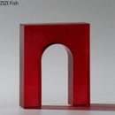 GobekUsa Geometric Crystal Arch Glass Sculpture Desk Decoration Ornament