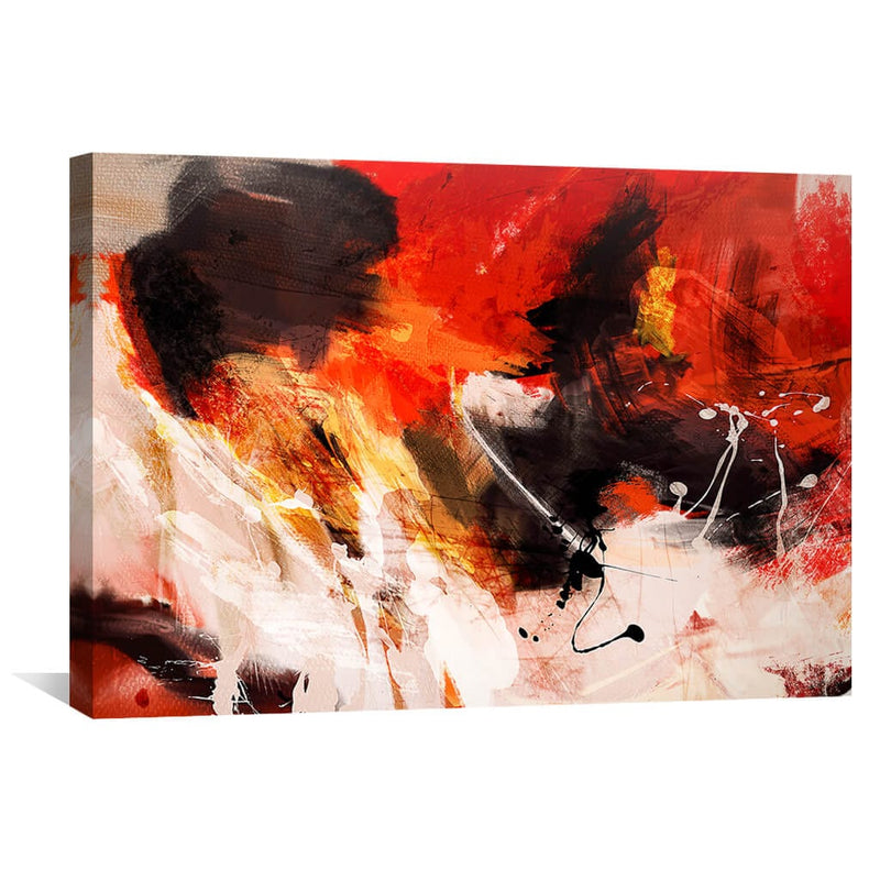 Red Composition Canvas