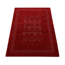 Red Contemporary Hand Loomed Wool Area Rug with Vibrant Multicolor Center Design by The Rug Decor