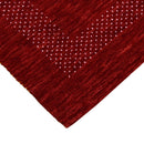 Red Contemporary Hand Loomed Wool Area Rug with Vibrant Multicolor Center Design by The Rug Decor