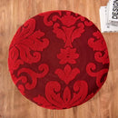 Red embroidered floral jacquard elastic bar chair cover kitchen seat by Decorbites
