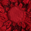 Red embroidered floral jacquard elastic bar chair cover kitchen seat by Decorbites