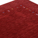 Red Gabbeh Hand Loomed Wool Area Rug - Vibrant Border Design by The Rug Decor