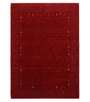Red Gabbeh Hand Loomed Wool Area Rug - Vibrant Border Design by The Rug Decor