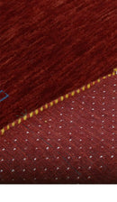 Red Gabbeh Hand Loomed Wool Area Rug - Vibrant Border Design by The Rug Decor