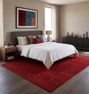 Red Gabbeh Hand Loomed Wool Area Rug - Vibrant Border Design by The Rug Decor