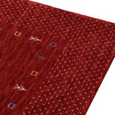 Red Gabbeh Hand Loomed Wool Area Rug - Vibrant Border Design by The Rug Decor