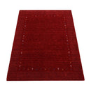 Red Gabbeh Hand Loomed Wool Area Rug - Vibrant Border Design by The Rug Decor