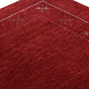 Red Wool Gabbeh Area Rug - Hand Loomed Tribal Border With Thick Handcrafted Pile Design by The Rug Decor