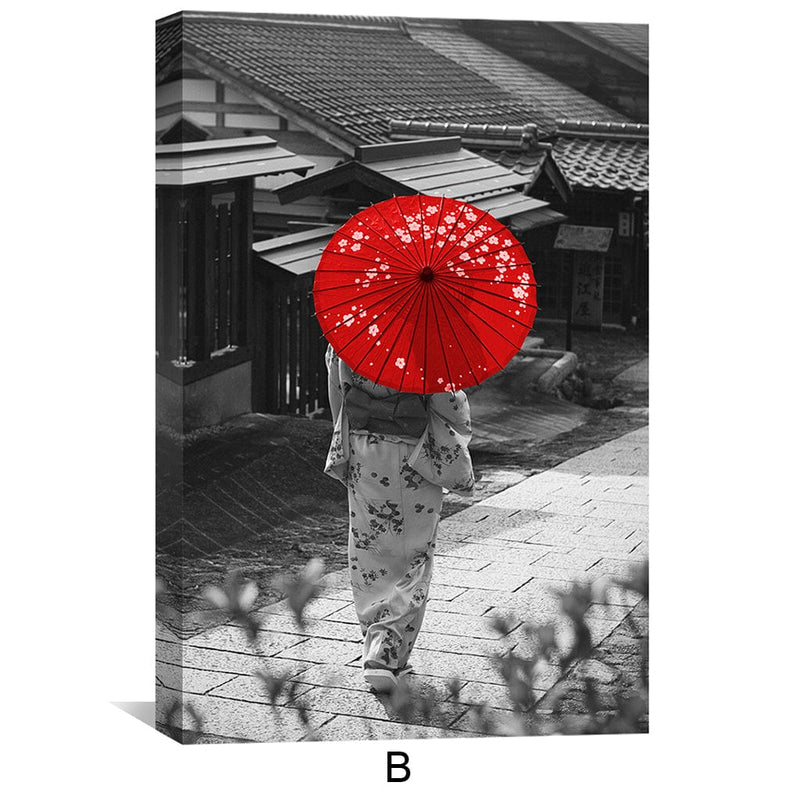 Red Japan Canvas