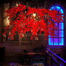 GobekUsa Red Metal Island Ceiling Light with Diamond Cage - 3-Head Industrial Suspension Lamp