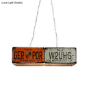 GobekUsa Red Metallic Hanging Lamp: 3-Light Rectangle Island Ceiling Light for Dining Room