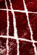 Red Modern Geometrical Design 5x7 Area Rug