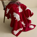 GobekUsa Lively Rabbit Microfiber Knitted Throw Blanket - Cute & Cozy for Bed, Sofa, Couch, Car