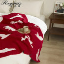 GobekUsa Lively Rabbit Microfiber Knitted Throw Blanket - Cute & Cozy for Bed, Sofa, Couch, Car