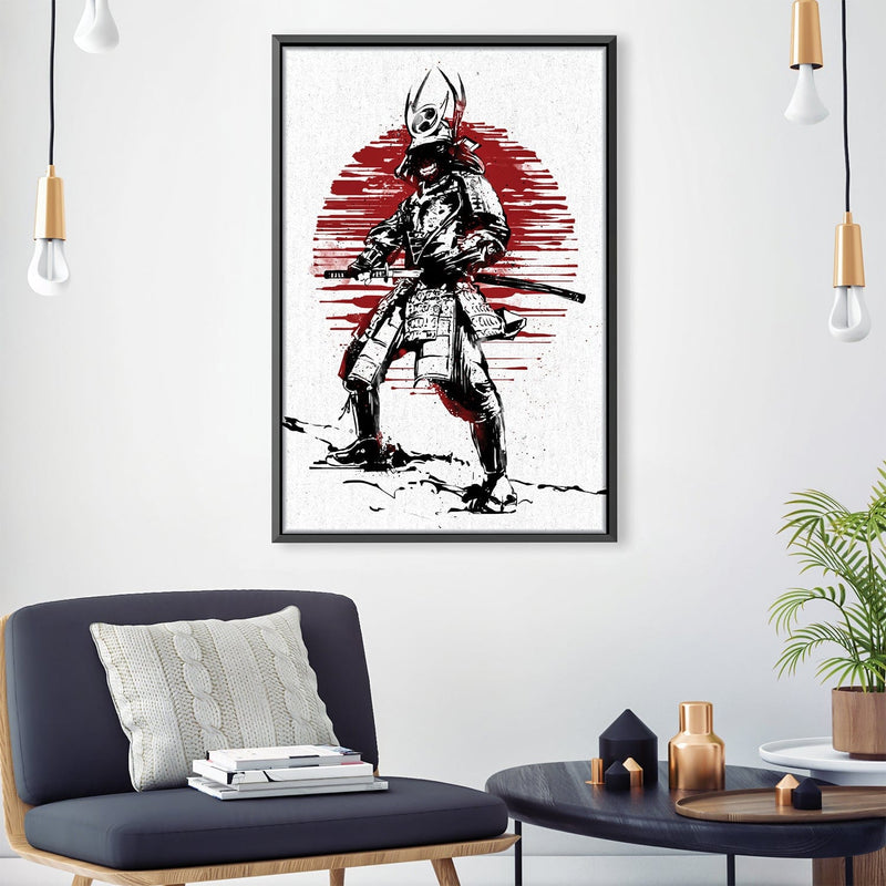 Red Sun Samurai Canvas