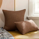 Red textured linen throw pillow covers set of 2 living room decor by Decorbites