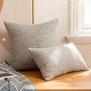 Red textured linen throw pillow covers set of 2 living room decor by Decorbites