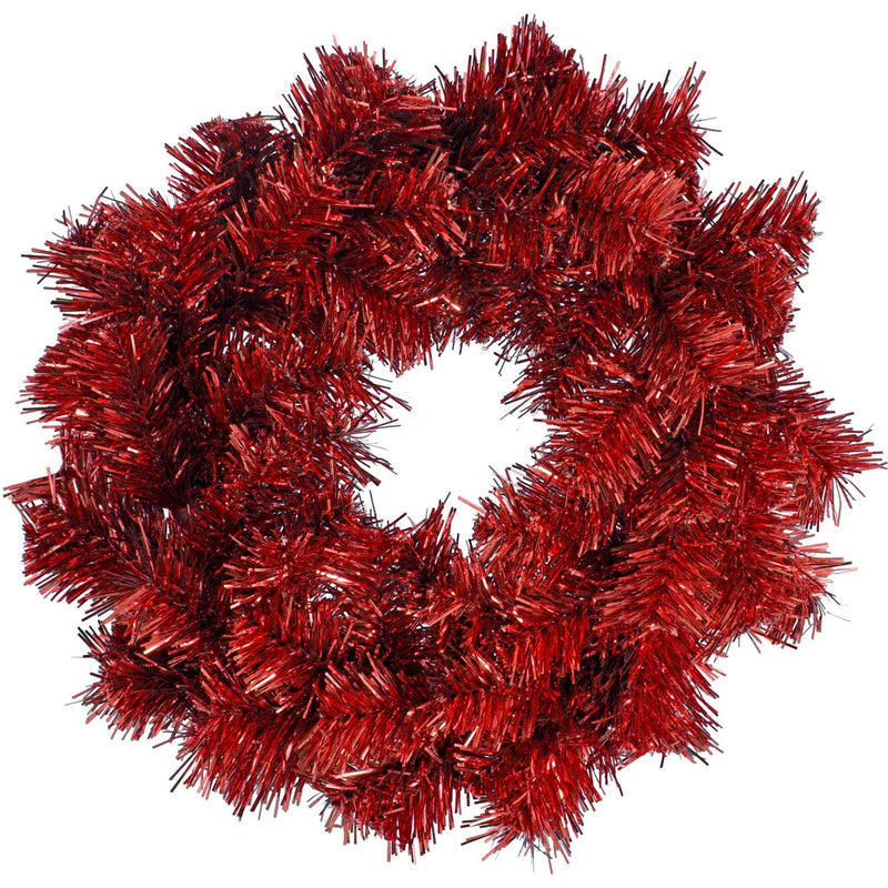 Red Tinsel Christmas Wreaths