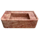 Red Travertine Wall Mount Bathroom Sink Honed 16x30