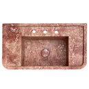 Red Travertine Wall Mount Bathroom Sink Honed 16x30