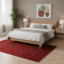 Red Tribal Geometrical Design Wool Area Rug