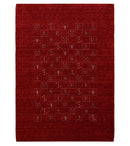 Red Tribal Geometric Wool Area Rug - Hand-Loomed Natural Weave by The Rug Decor