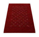 Red Tribal Geometric Wool Area Rug - Hand-Loomed Natural Weave by The Rug Decor