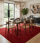 Red Tribal Geometric Wool Area Rug - Hand-Loomed Natural Weave by The Rug Decor