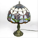 Red Tiffany-Inspired Lamp with Tulip Glass Design