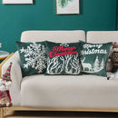 Red velvet embroidered christmas pillow covers living room decor by Decorbites