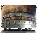 Whiskey & Wine Barrel Reading Chair — Hidden Storage, Red Velvet Upholstery