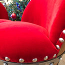 Whiskey & Wine Barrel Reading Chair — Hidden Storage, Red Velvet Upholstery