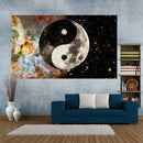 Red & white cosmic yin yang mandala tapestry bedroom wall decor by Decorbites