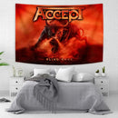 Red yellow & blue band tapestry flag bedroom fabric wall art by Decorbites