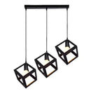 Red yellow & green elegant square chandelier kitchen pendant light by Decorbites