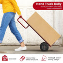 P-Handle Sack Truck with 10 Inch Wheels and Foldable Load Area-Red by LJGDeals