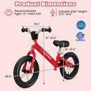 12 Inch Toddler Balance Bike with Height Adjustable Handlebar and Seat by LJGDeals