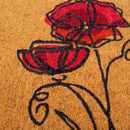 Red Flower Coir Doormat