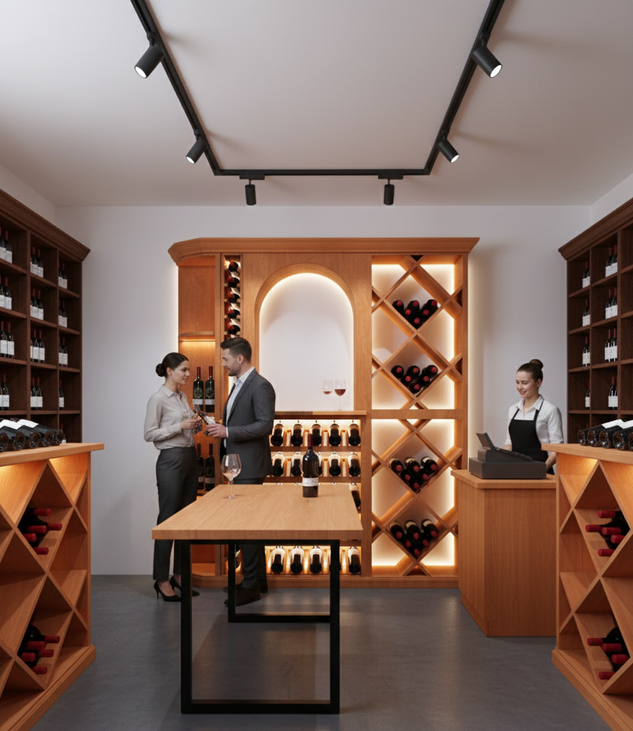 Luxury 6 Foot Wine Cellar Storage System - 210 Bottle Capacity, installed in a room