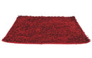 DaDa Bedding Burgundy Red Shaggy Soft Chenille Noodle Carpet Rug Bath Mat