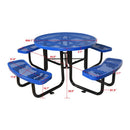 Large 46-Inch Heavy-Duty Round Outdoor Steel Picnic Table With Umbrella Hole (SAK96428) by SAKSBY WHOLESALE