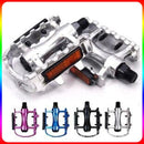 Reflective Setting On Both Sides All-aluminum Large Pedal Bicycle Universal Non-slip Pedal Riding Equipment Bike Pedals Mountain Road Bicycle Flat Pedal-Universal Lightweight Aluminum Alloy Platform Pedal For Travel Cycle-Cross The Road