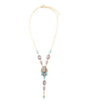 Regalia Blue Abalone Golden Y Necklace