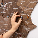 Wooden Map of Spain – Dark Walnut