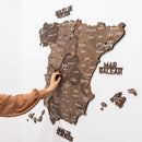 Wooden Map of Spain – Dark Walnut